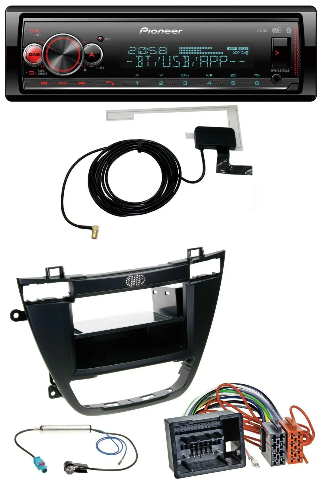 Автомагнитола Pioneer для Opel Insignia 2008–2013 Bluetooth, DAB, USB, MP3, черная