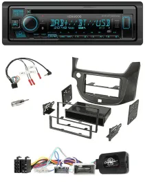 Kenwood Bluetooth DAB CD Lenkrad USB Autoradio für Honda Jazz ab 2014 dunkelgrau
