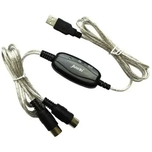 MIDI-интерфейс JustIn MP-02 1x MIDI IN, 1x MIDI OUT, USB, 2 м