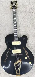 D'Angelico Excel 59 Hollowbody Electric Guitar w/Case, Black DAEX59BLK B-Stock