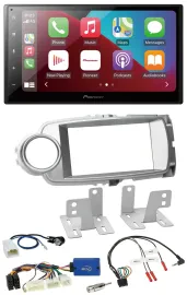 Pioneer USB Lenkrad DAB 2DIN Bluetooth Autoradio für Toyota Yaris 2011-2014 silb