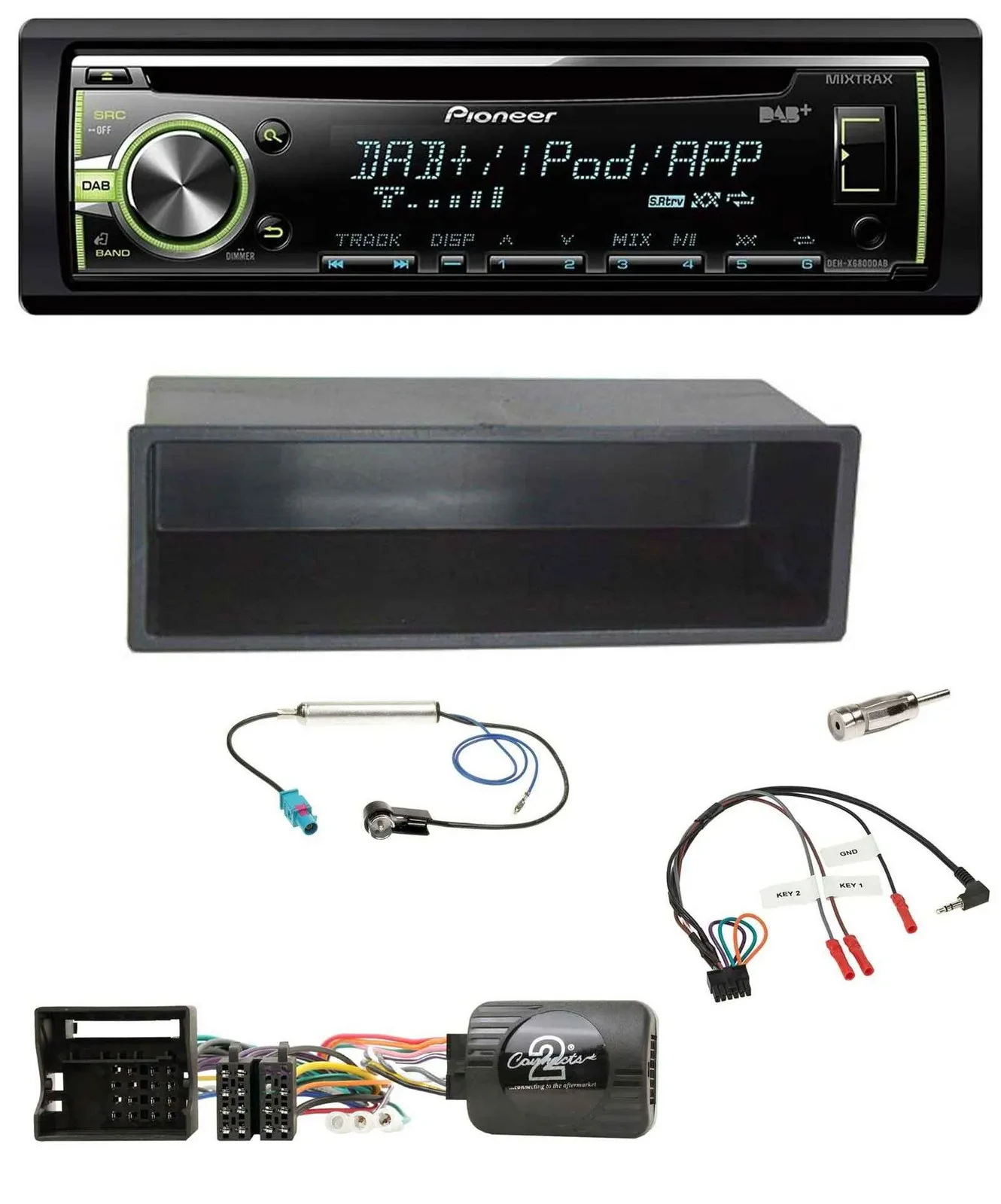 Pioneer DAB USB MP3 Lenkrad CD Autoradio für VW Polo Passat Ablagefach