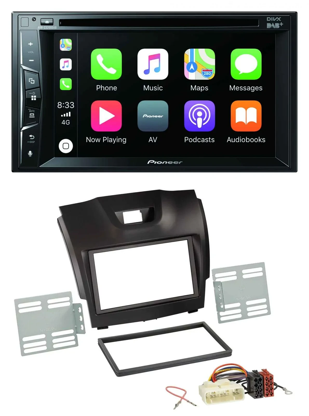 Автомагнитола для Isuzu D-Max (с 2012) Pioneer 2-DIN, MP3, USB, DVD, Bluetooth, DAB, темно-серая