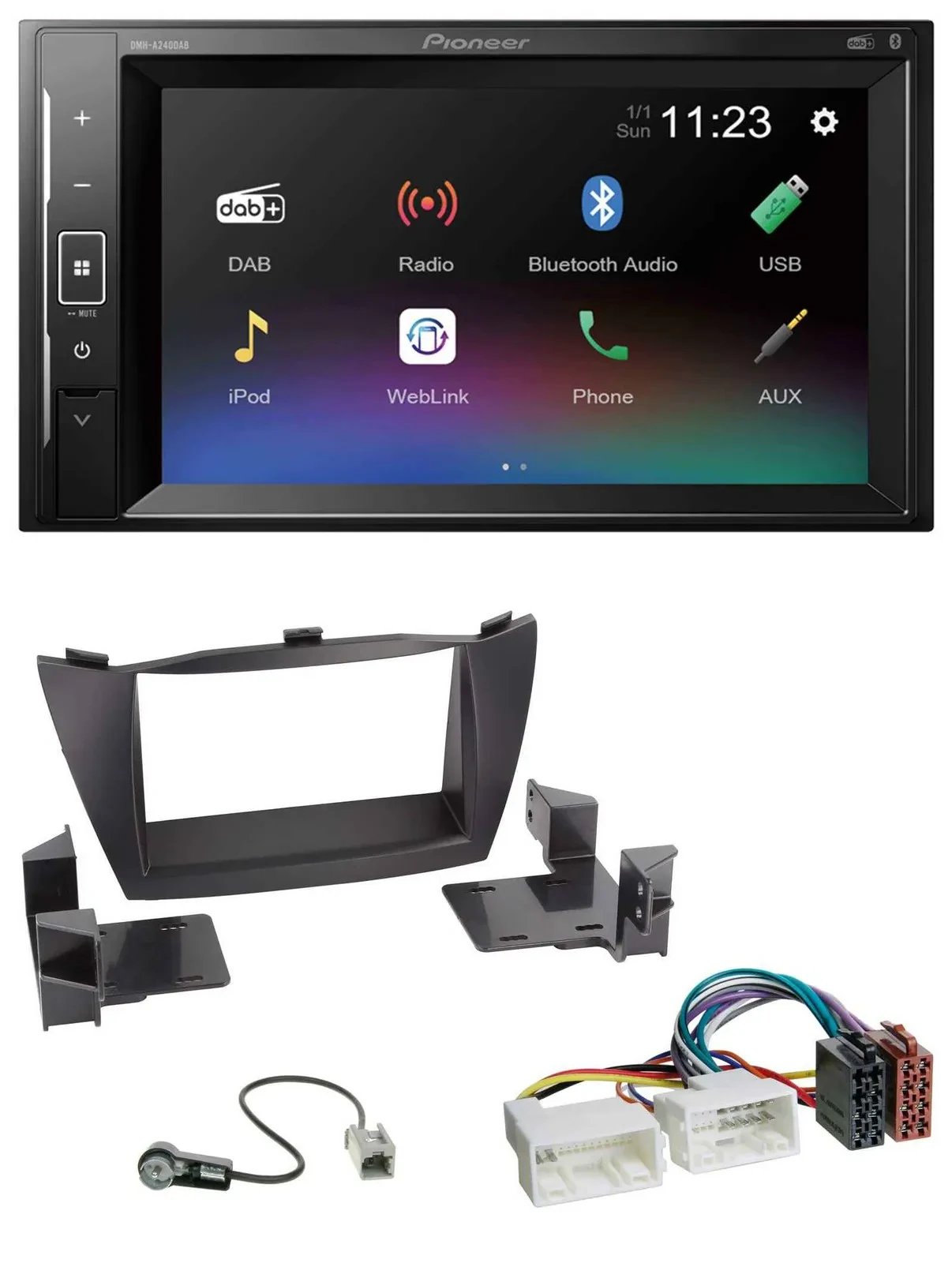 Автомагнитола для Hyundai Tucson 2010–2015 Pioneer 2DIN, DAB, Bluetooth, USB, MP3