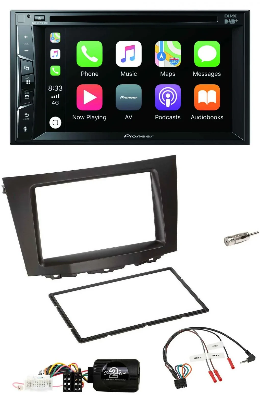 Pioneer Lenkrad USB DVD Bluetooth DAB 2DIN Autoradio für Suzuki Kizashi ab 2010