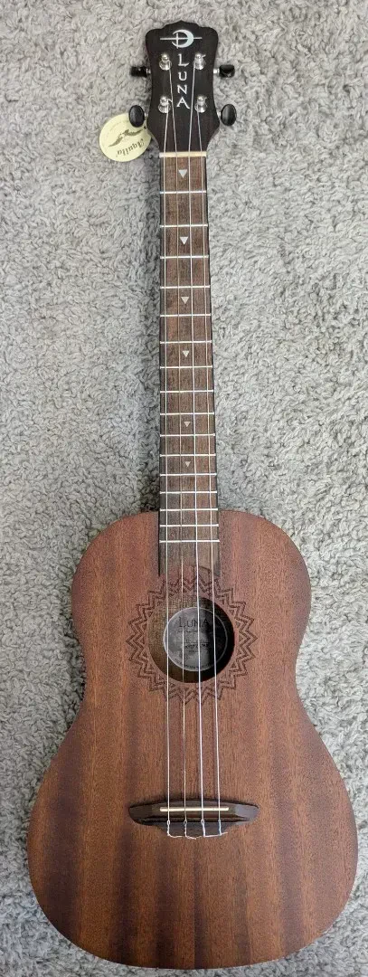 Luna Model UKE VMB Vintage Mahogany Baritone Size Ukulele in a Satin Finish
