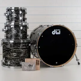 DW Collector's 333 Maple 4-Piece Acoustic Drum Shell Pack, Black Oyster Glass