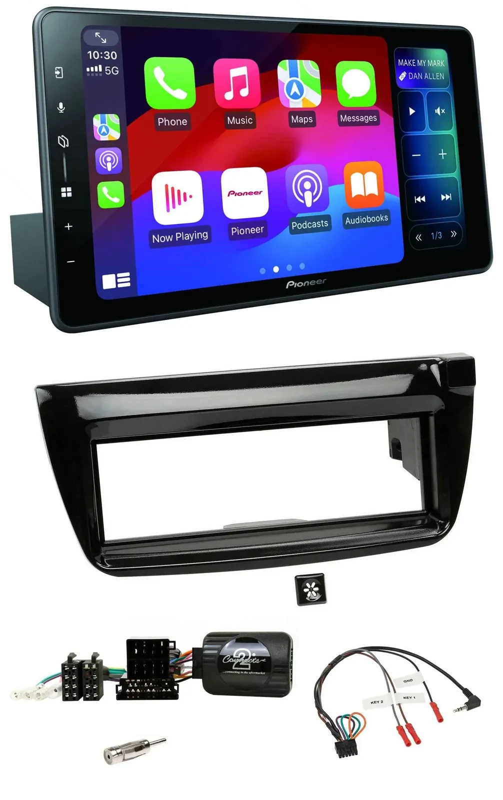 Pioneer Bluetooth DAB Lenkrad USB Autoradio für Fiat Doblo 2012-2015 piano