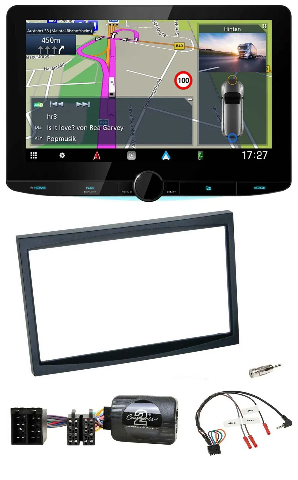 Автомагнитола для Citroen C3/C2/Berlingo Kenwood 2DIN, Bluetooth, DAB, TMC, USB, навигация