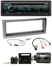 Kenwood Bluetooth DAB CD Lenkrad USB Autoradio für Citroen C5 ab 2005 grau-metal