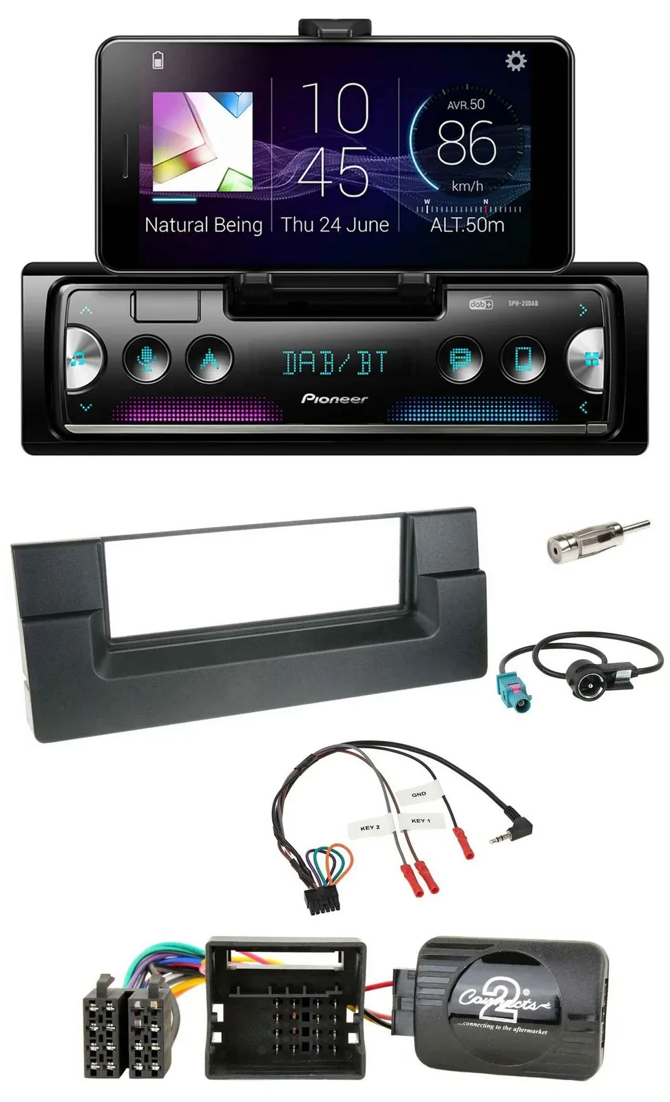 Pioneer USB Lenkrad Bluetooth DAB Autoradio für BMW 5er E39 01-04 Aktivsystem Qu
