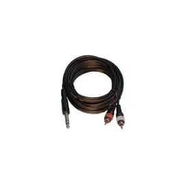 Audio 2000s ADC210K 20'x4/8mm Two RCA Male to One 1/4" Male Stereo Audio Cable