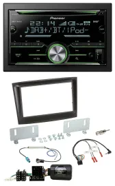 Pioneer Bluetooth Lenkrad DAB 2DIN USB CD Autoradio für Fiat Doblo ISO Can-Bus a