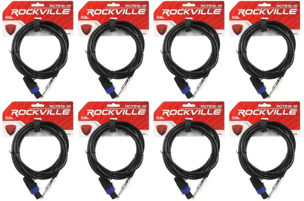 Спикерный кабель Rockville RCTS1610 Black 3 м (8 штук)