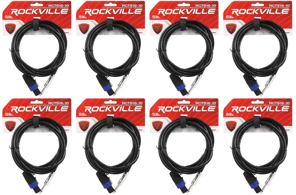 Спикерный кабель Rockville RCTS1610 Black 3 м (8 штук)