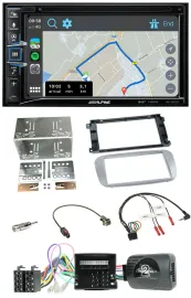 Alpine DAB TMC Bluetooth 2DIN USB Lenkrad Navigation für Ford Mondeo S-Max Profi