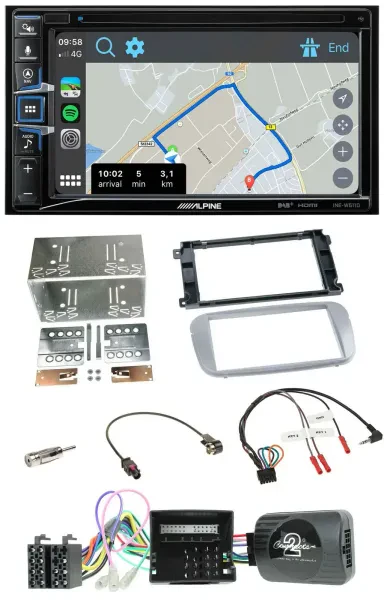 Alpine DAB TMC Bluetooth 2DIN USB Lenkrad Navigation für Ford Mondeo S-Max Profi