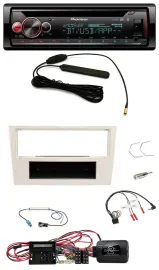 Автомагнитола Pioneer USB, DAB, Bluetooth, CD для Opel Corsa D (2009–2014), перламутрово-белый