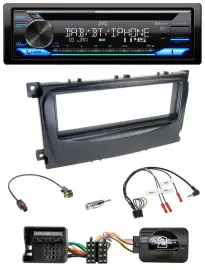 JVC Bluetooth Lenkrad USB DAB CD Autoradio für Ford S-Max Mondeo 07-14 schwarz