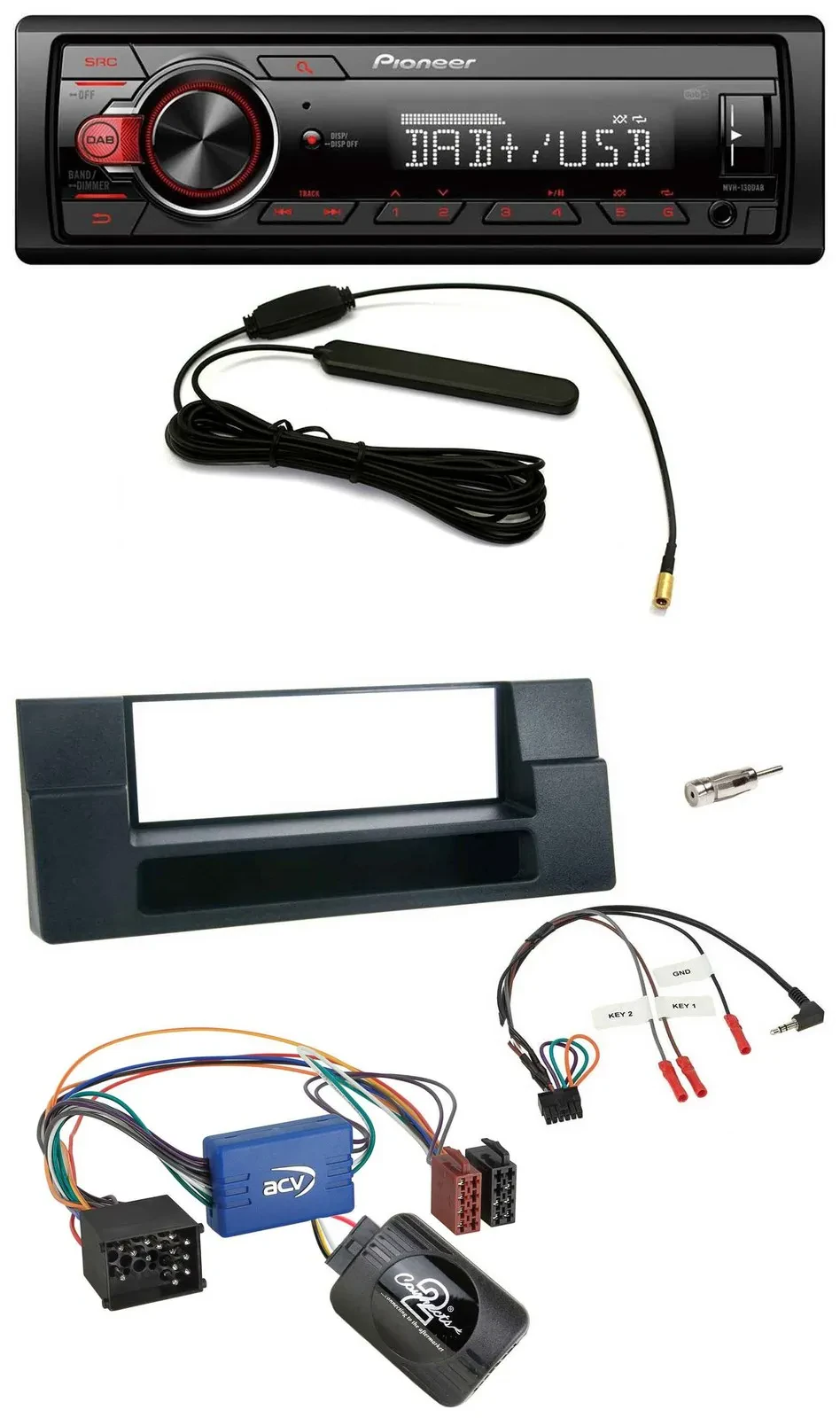 Pioneer MP3 DAB 1DIN Lenkrad USB Autoradio für BMW 5er E39 96-04 Aktivsystem Abl