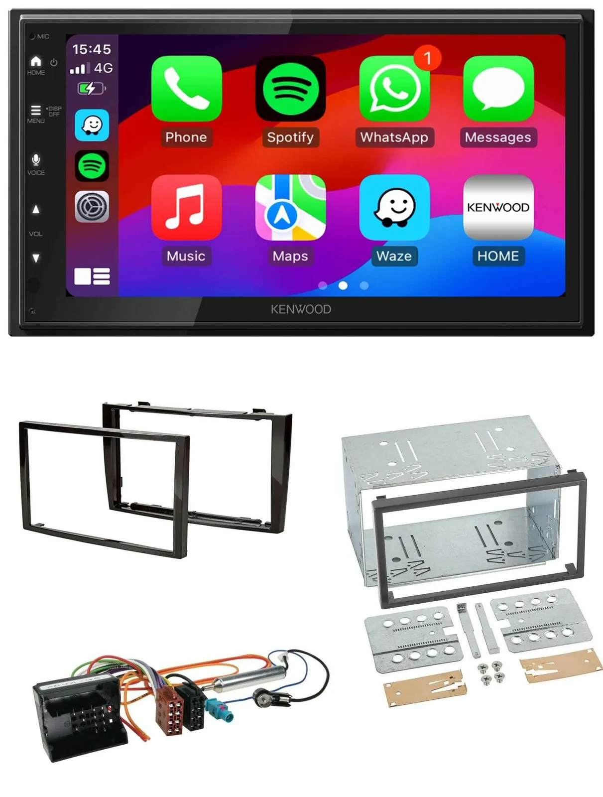 Автомагнитола для Peugeot 308 (2007–2009) Kenwood 2DIN MP3 USB DAB Bluetooth, черный