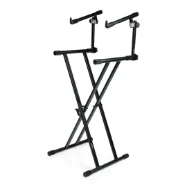 GATOR Frameworks Hvy Duty 2 Tier "X" style keyboard stand w/ rubberized leveling