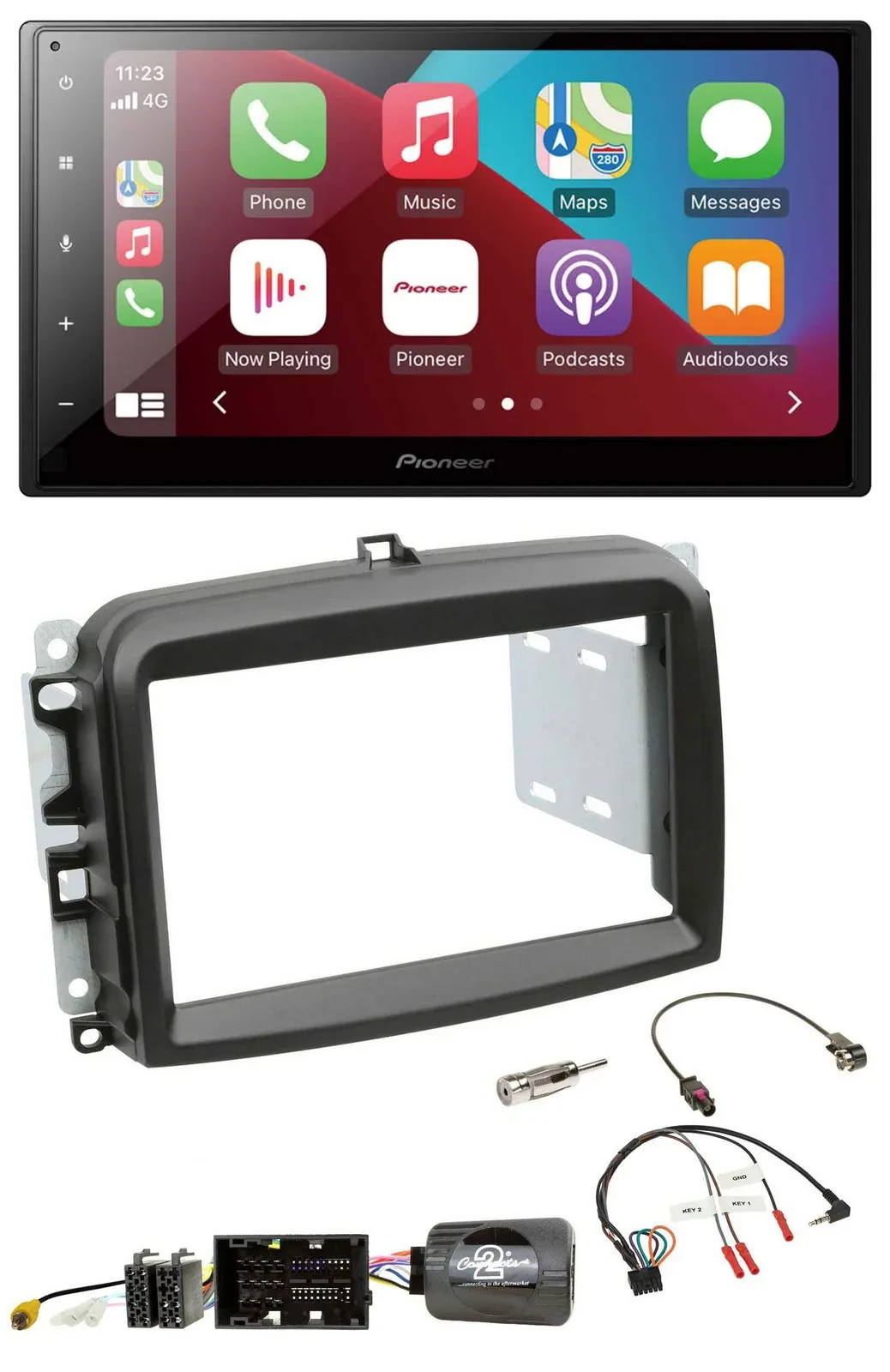 Pioneer USB Lenkrad DAB 2DIN Bluetooth Autoradio für Fiat 500 L ab 2012