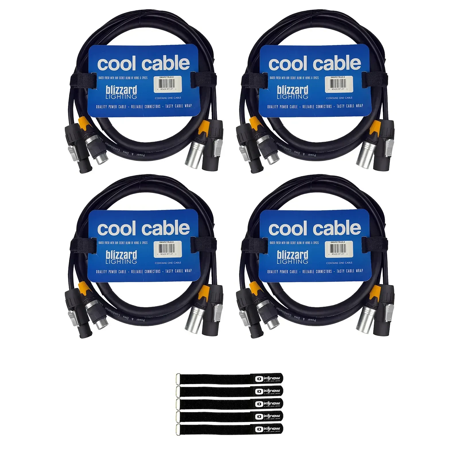 DMX-кабель Blizzard DMXPCT-6 Combo Black 1.8 м со стяжками (4 штуки)