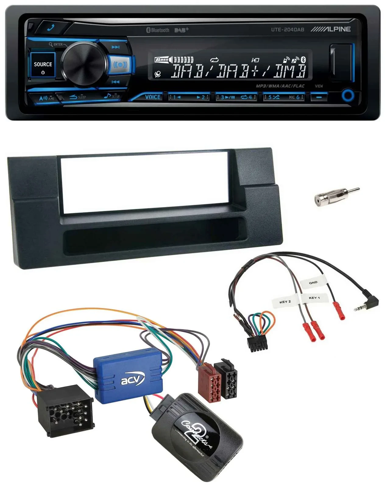 Alpine USB Bluetooth DAB Lenkrad Autoradio für BMW 5er E39 96-04 Aktivsystem Abl