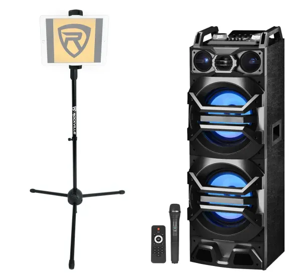 Technical Pro Bluetooth Karaoke Machine System+Wireless Microphone+Tablet Stand