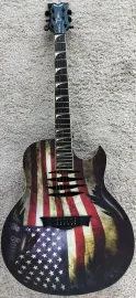 Dean Dave Mustaine MAKO GLORY Acoustic Electric Torn American Flag Guitar