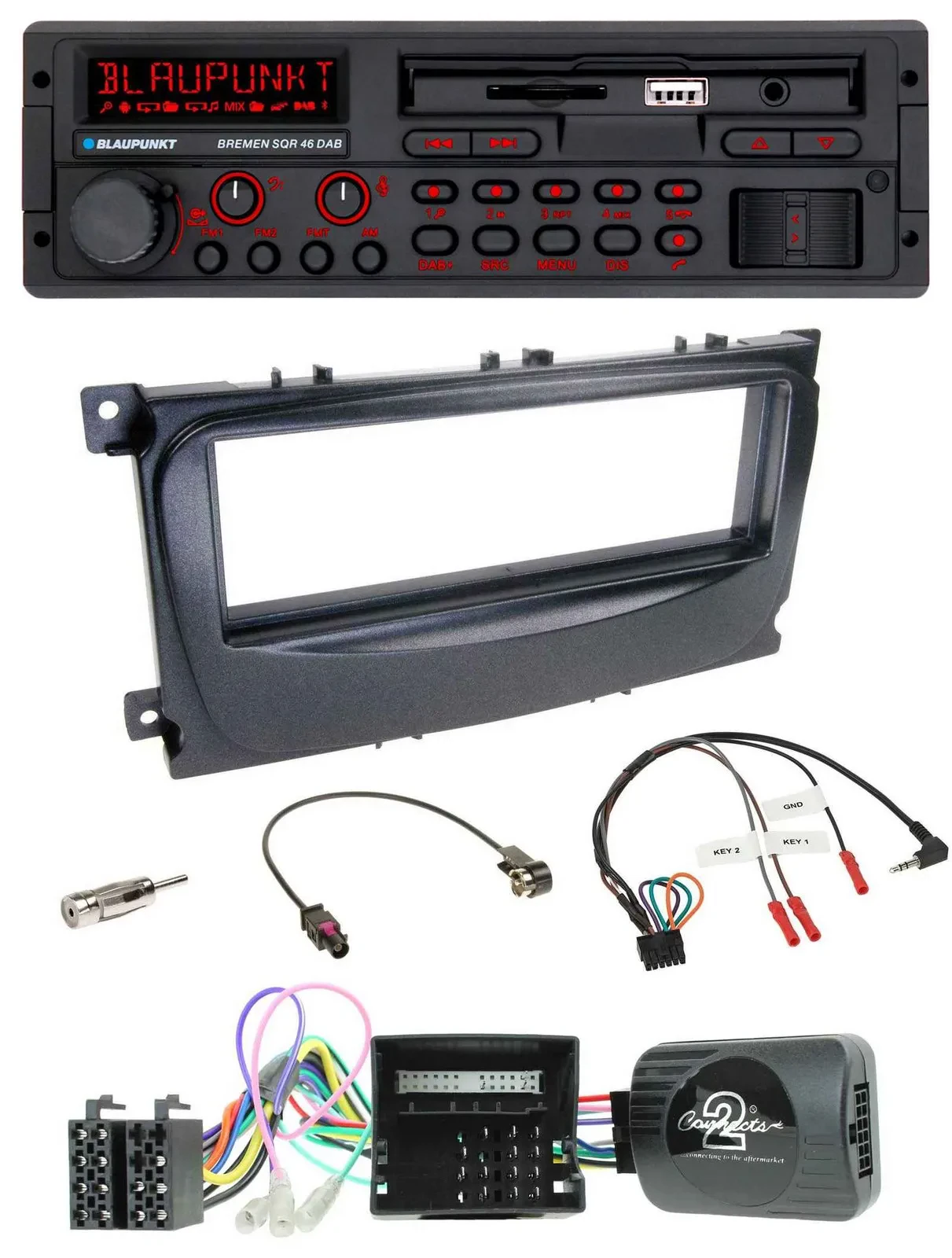 Blaupunkt SD Lenkrad USB Bluetooth DAB Autoradio für Ford C-Max Can 07-10 Focus