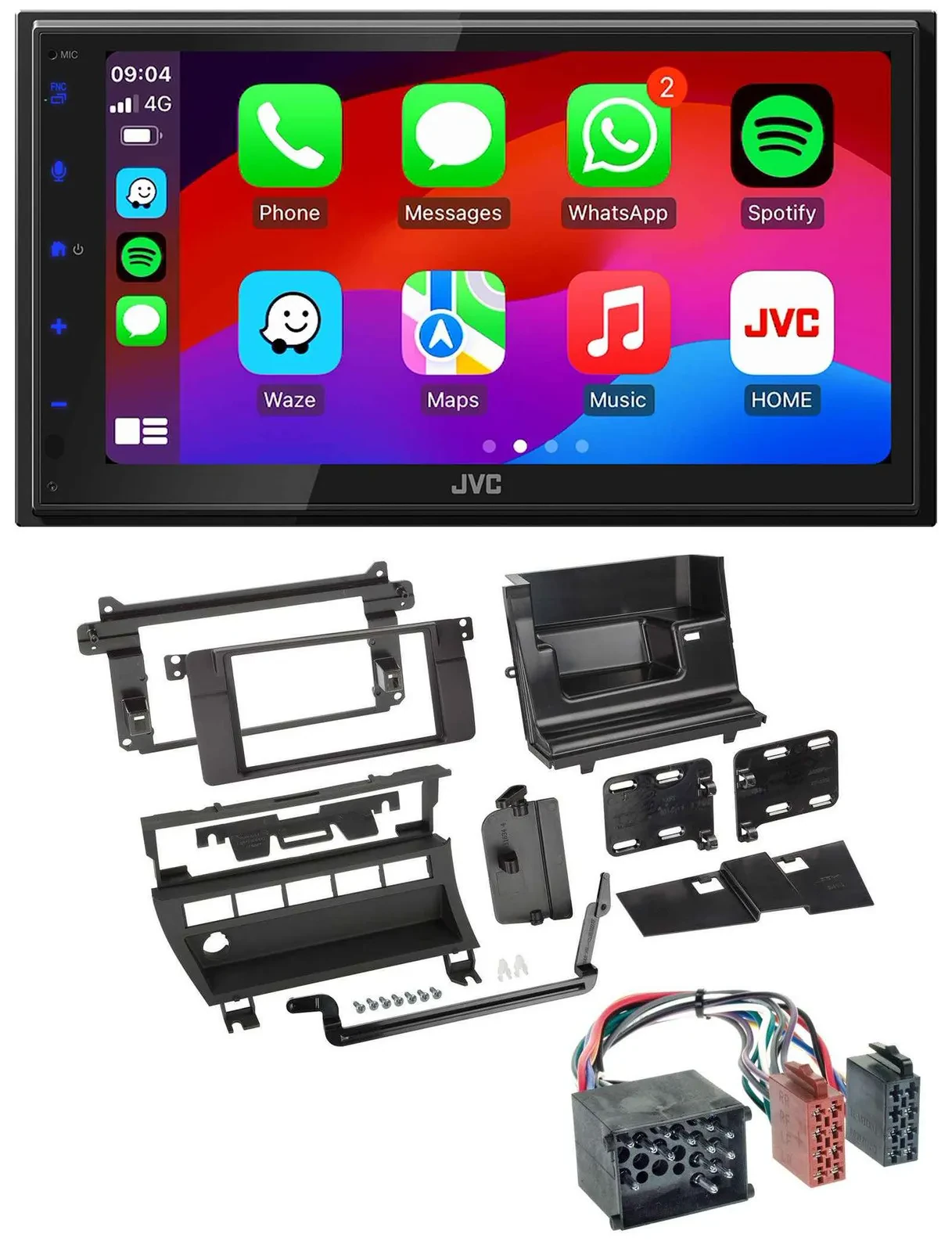 JVC Bluetooth USB MP3 2DIN DAB Autoradio für BMW 3er 1999-2001 5 Schalteröffnung