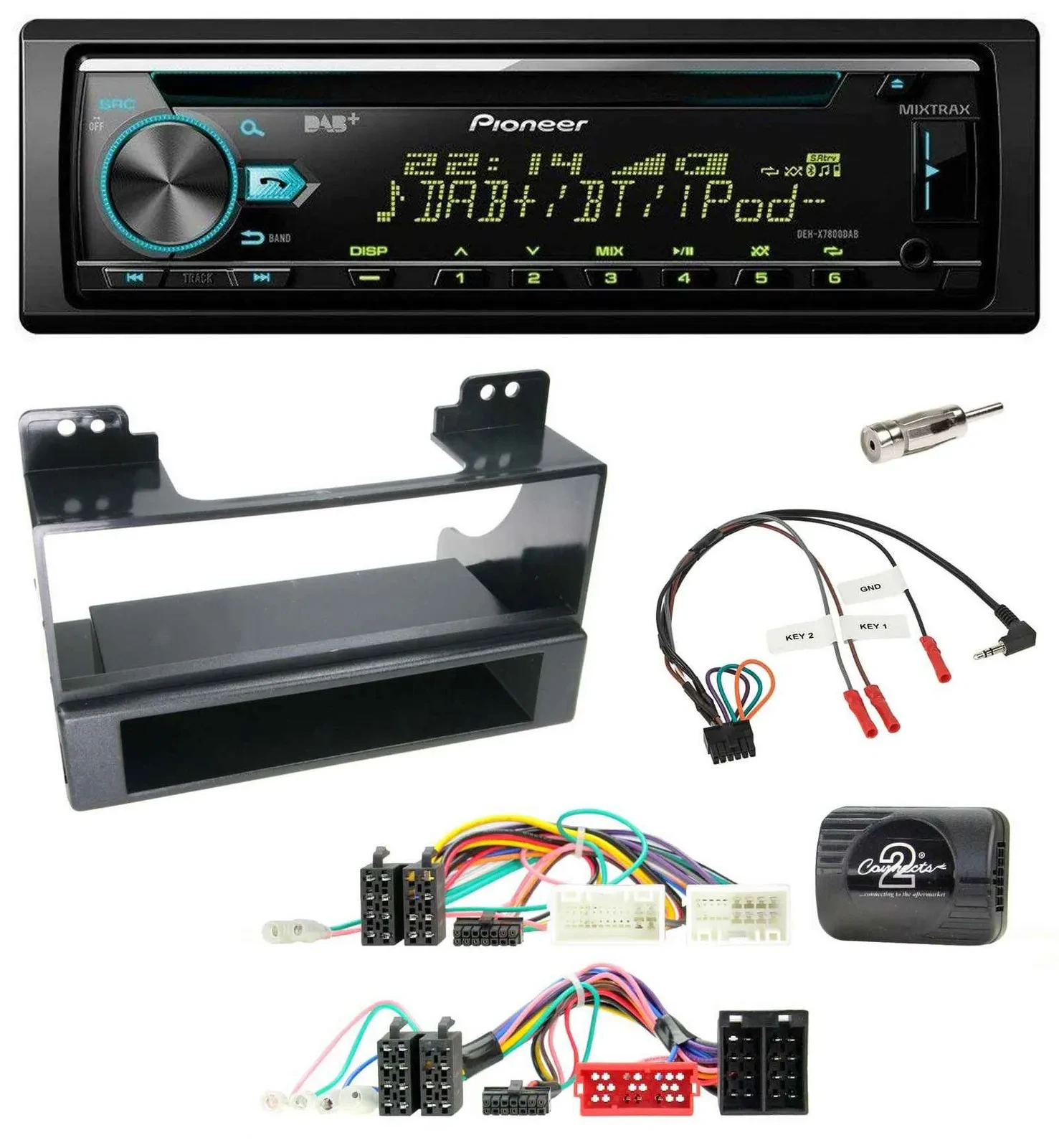Автомагнитола Pioneer DAB, CD, USB, Bluetooth для KIA Carnival II VQ (2006–2011) с поддержкой кнопок на руле