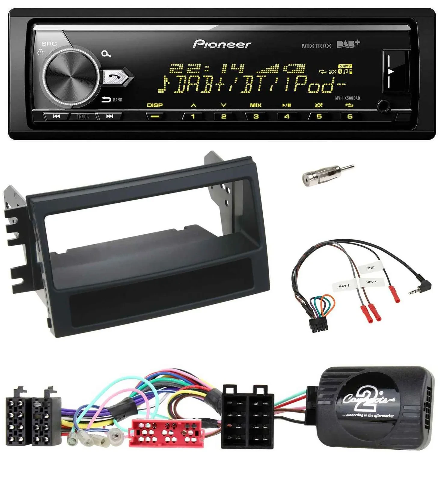 Автомагнитола Pioneer Bluetooth USB DAB для Kia Soul (2009–2011) с поддержкой управления на руле