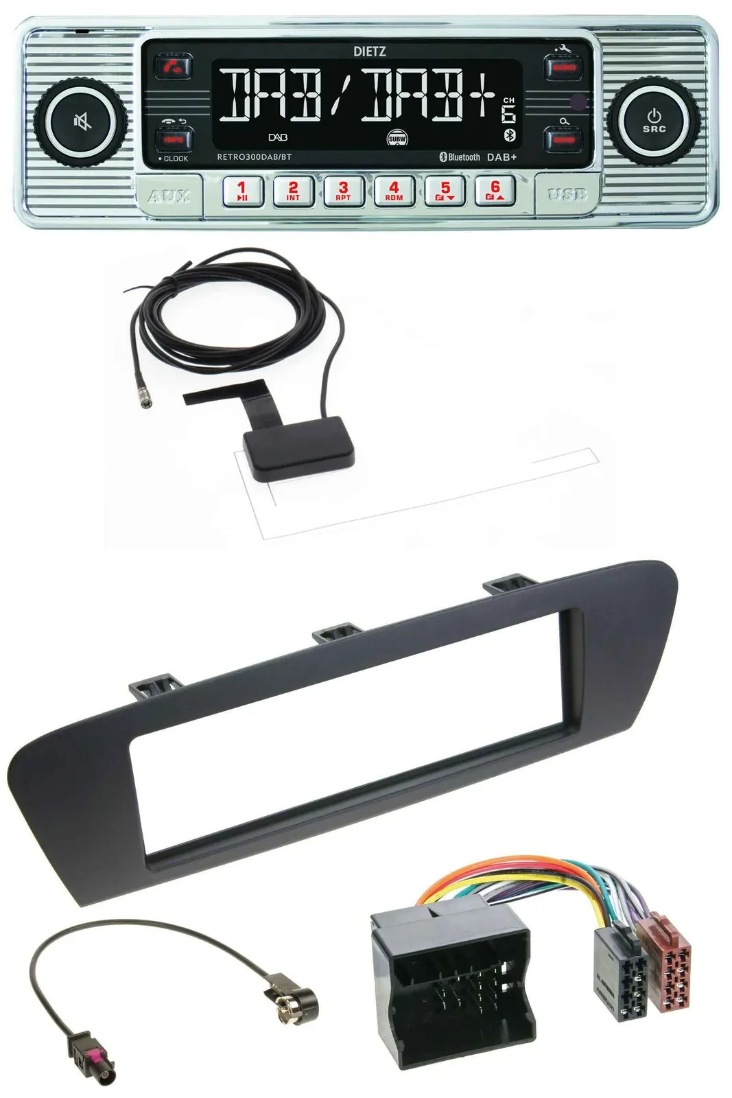 Dietz Bluetooth USB MP3 DAB Autoradio für Renault Scenic (ab 12) - braun