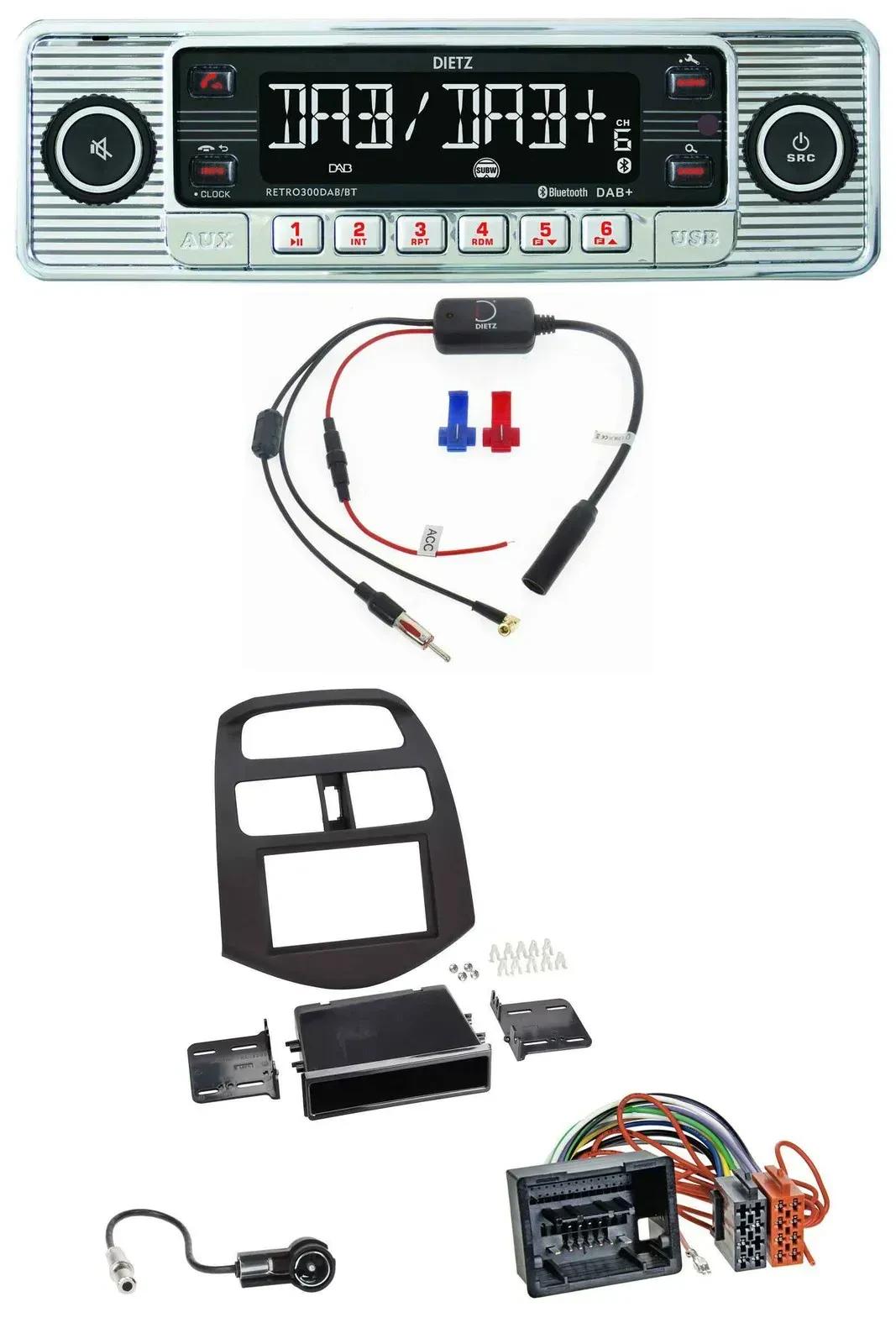 Dietz DAB USB MP3 Bluetooth Autoradio für Chevrolet Spark (ab 2013)