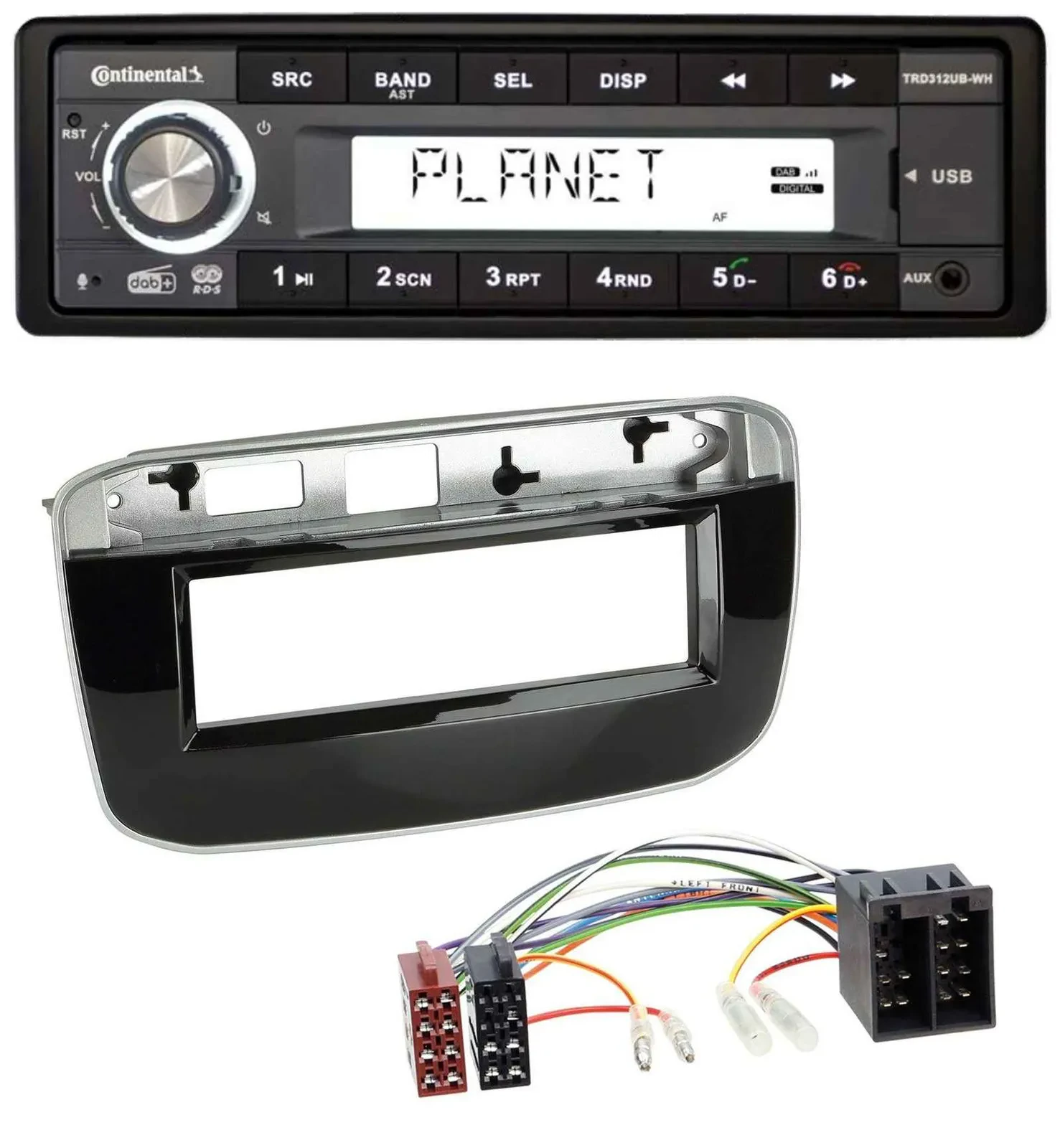 Continental USB 1DIN AUX DAB MP3 Autoradio für Fiat Punto Punto Evo (ab 2011)