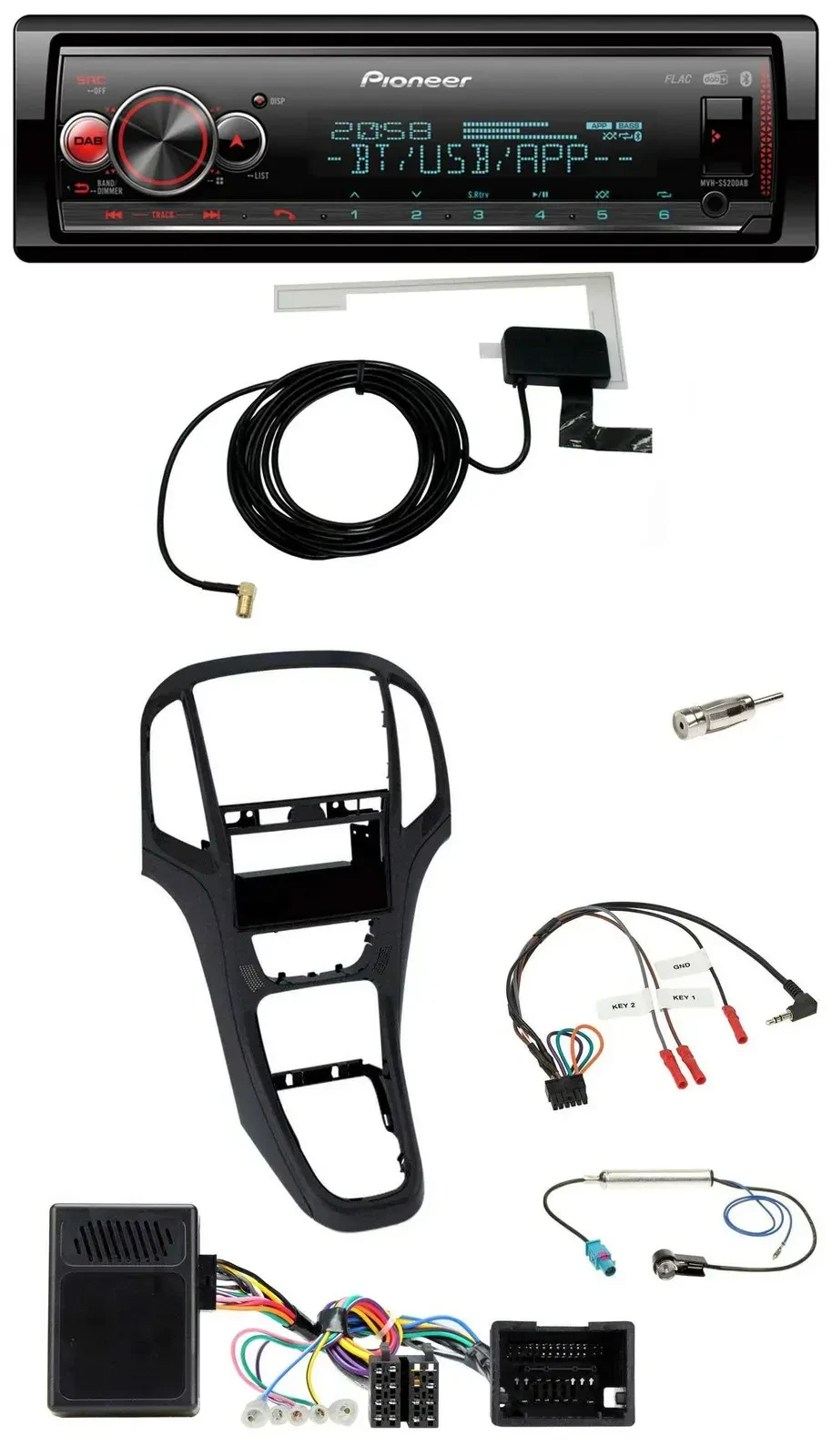 Автомагнитола Pioneer Bluetooth DAB USB для Opel Astra J (2009–2016), перламутрово-черная