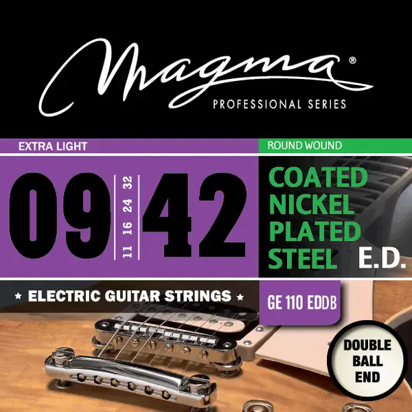 Струны для электрогитары Magma Strings GE110EDDB Coated Nickel Plated Steel Double Ball End 9-42