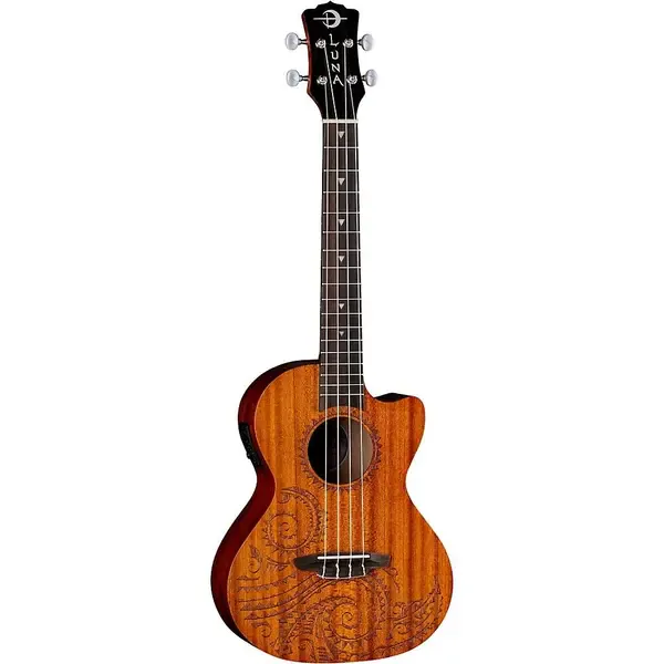 Укулеле Luna Guitars Tattoo Mahogany Tenor Acoustic-Electric Ukulele Mahogany