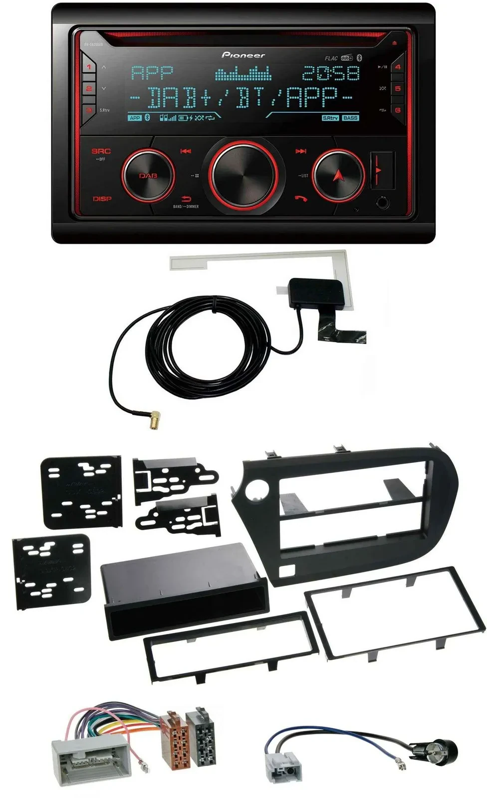 Pioneer 2DIN MP3 DAB USB CD Bluetooth Autoradio für Honda Insight ZE2 09-13