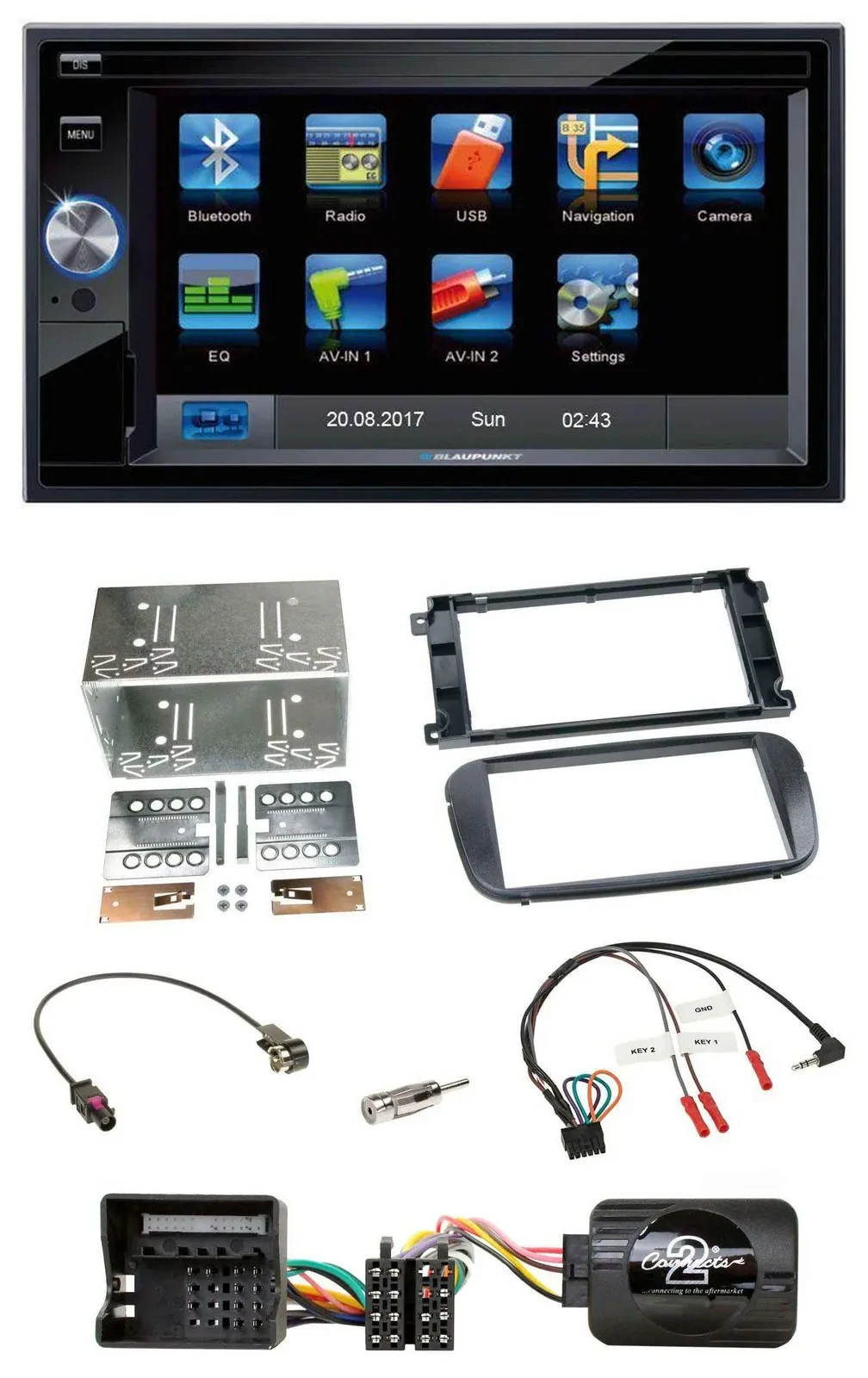 Автомагнитола Blaupunkt 2DIN, Bluetooth, навигация GPS (TMC), USB, SD, поддержка управления на руле, для Ford S-Max/Mondeo (с 2007)