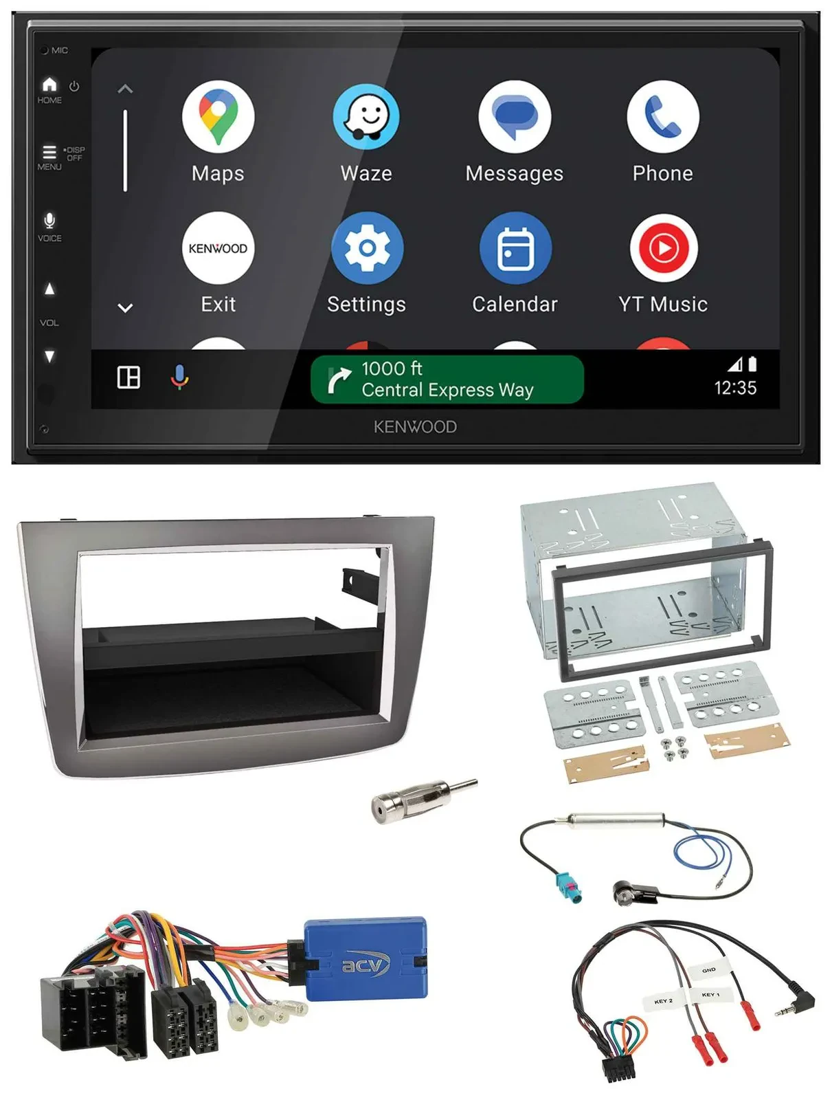 Kenwood DAB Bluetooth USB Lenkrad 2DIN Autoradio für Alfa Romeo Mito 13-18 955 I