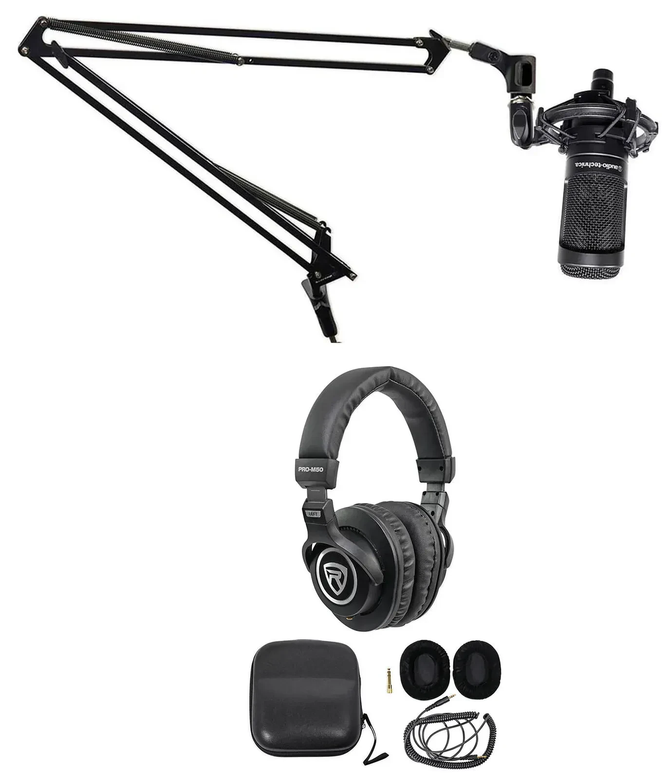 Микрофон конденсаторный студийный Audio-Technica AT2050 с микрофонной стойкой и наушниками (набор)