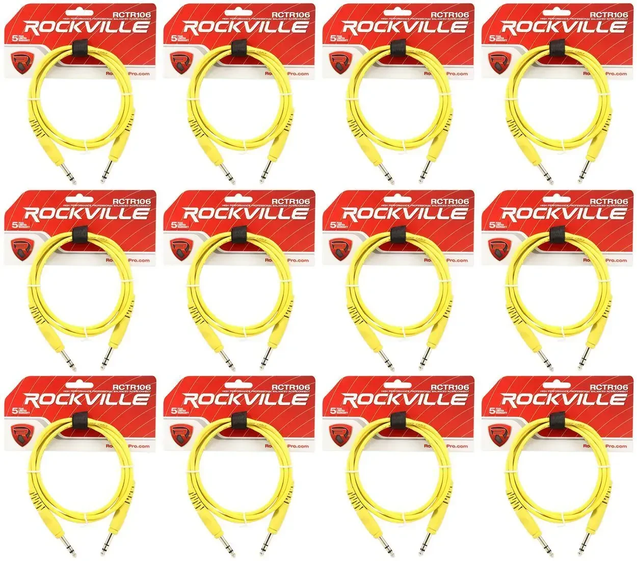 Коммутационный кабель Rockville RCTR106Y Yellow 1.8 м (12 штук)