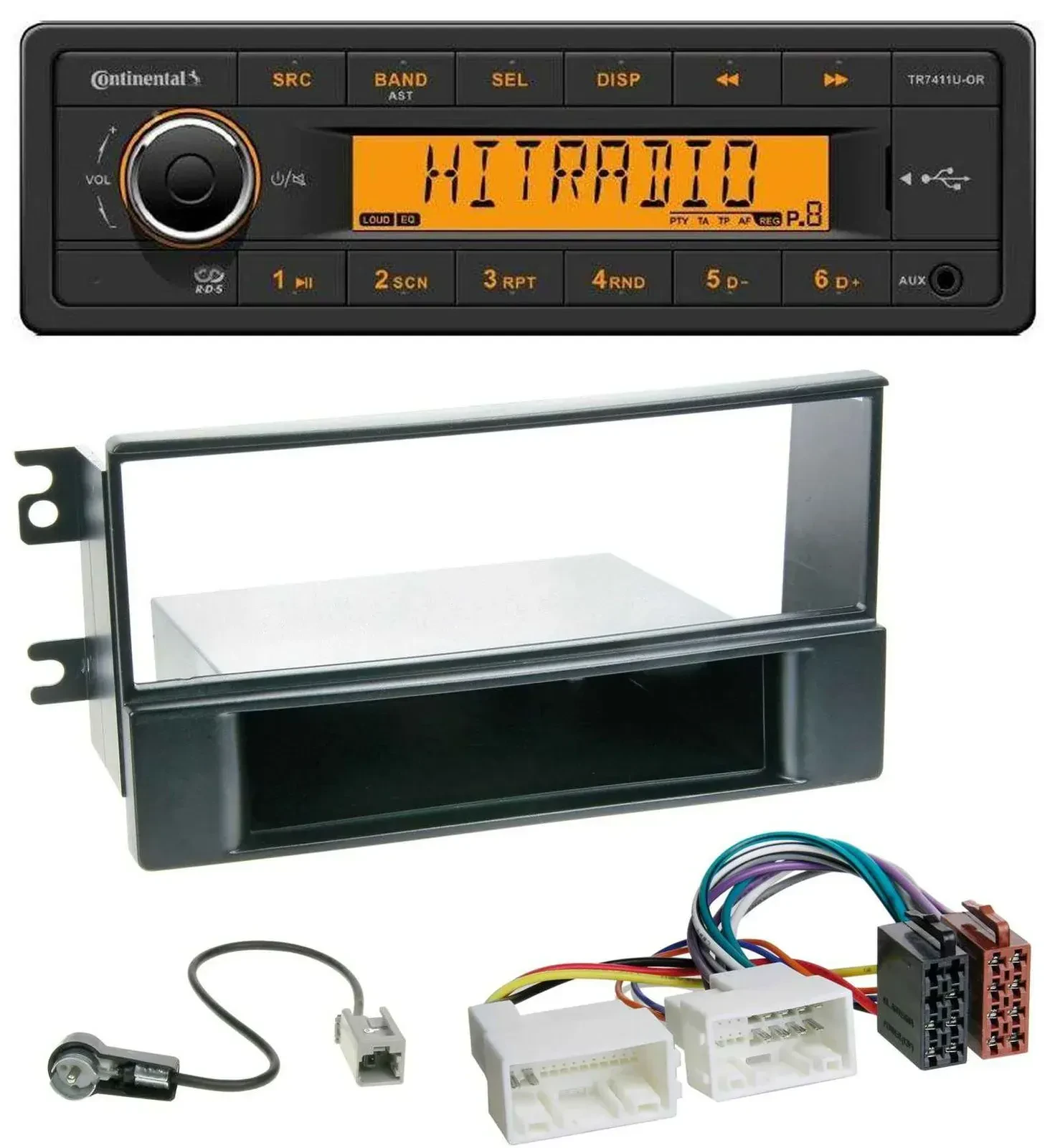 Continental 1DIN USB AUX MP3 Autoradio für Kia Sportage II 08-10 neue Verkabelun