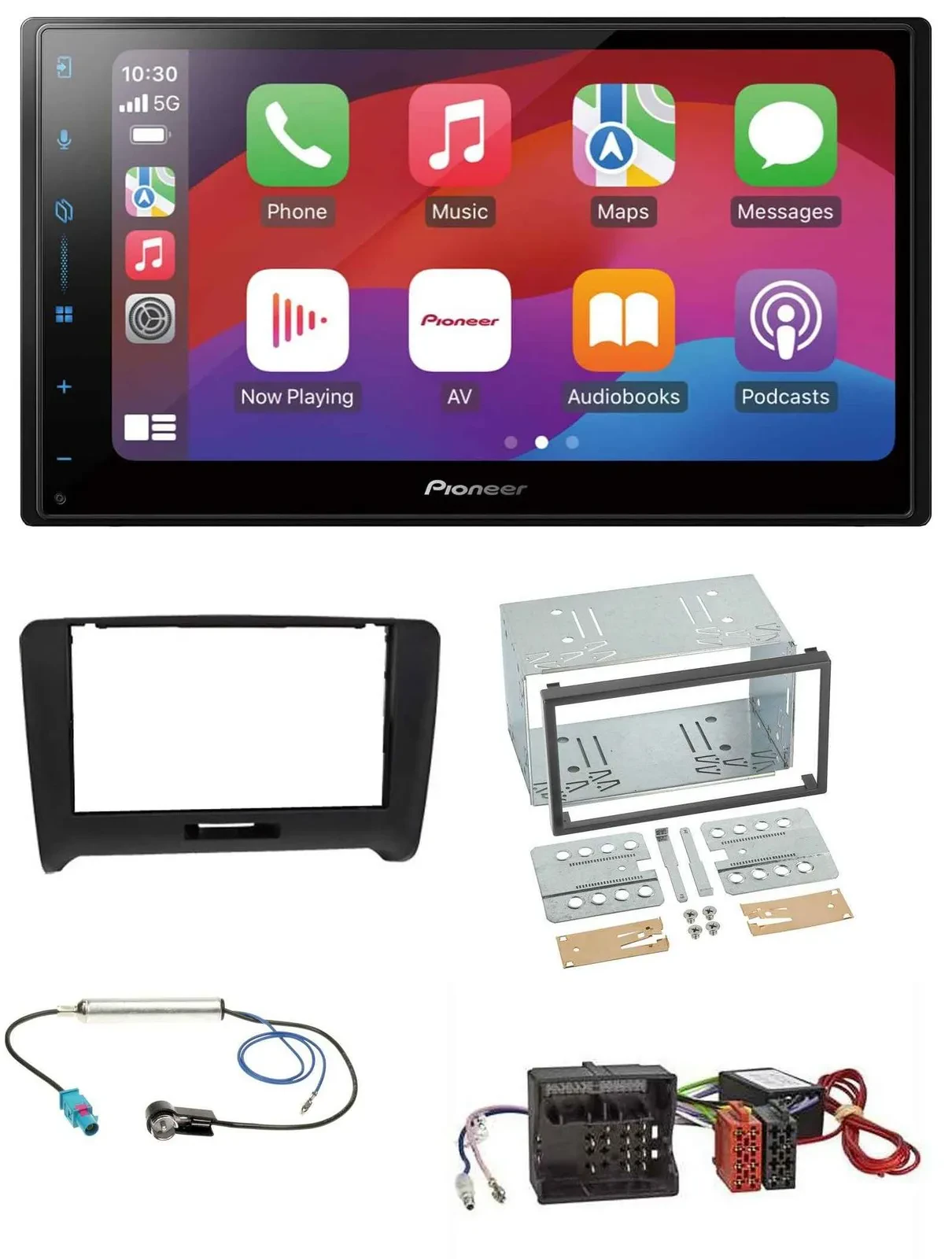 Автомагнитола Pioneer 2DIN DAB USB MP3 Bluetooth для Audi TT (2006–2014) для активной системы