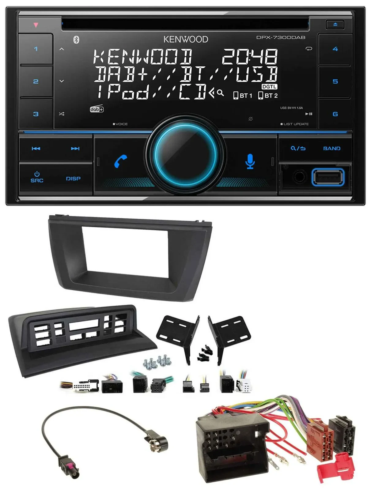 Автомагнитола для BMW X3 E83 (2004–2010) Kenwood 2-DIN CD DAB USB MP3 Bluetooth
