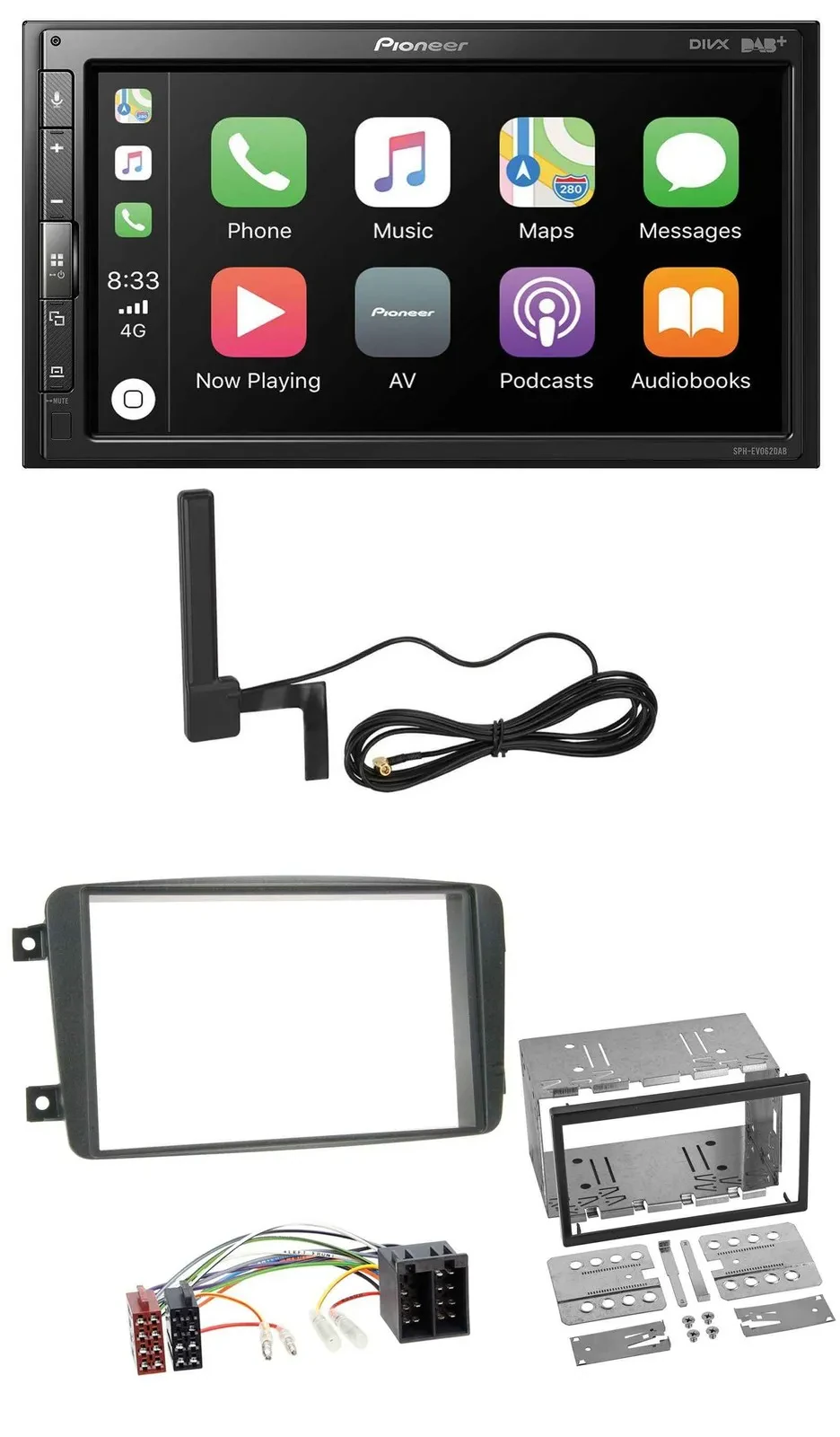 Pioneer USB 2DIN Bluetooth DAB MP3 Autoradio für Mercedes C-Klasse Vito CLK Vian